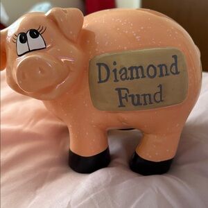 Orange Piggy Bank with Black Feet